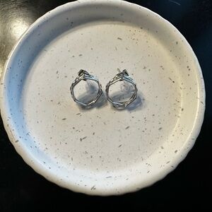 Silver Hexagon Earrings